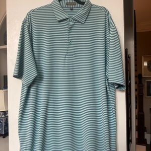 PETER MILLAR Summer Comfort mint/purple stripe performance jersey & mesh polo